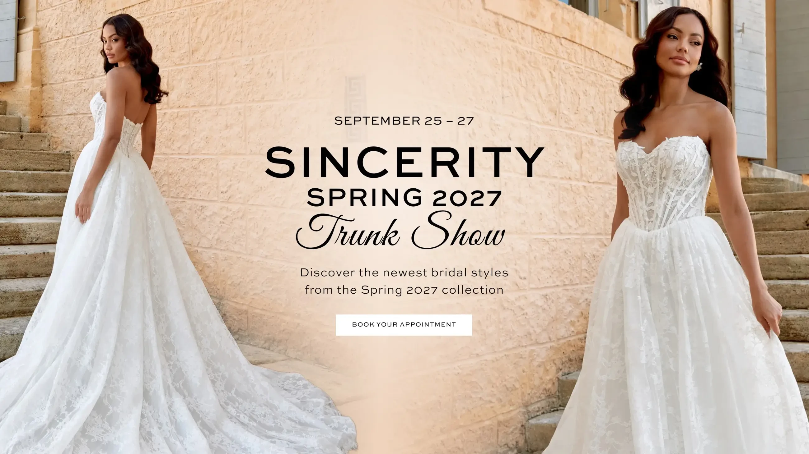 Sincerity Spring 2027 Trunk Show Desktop Banner