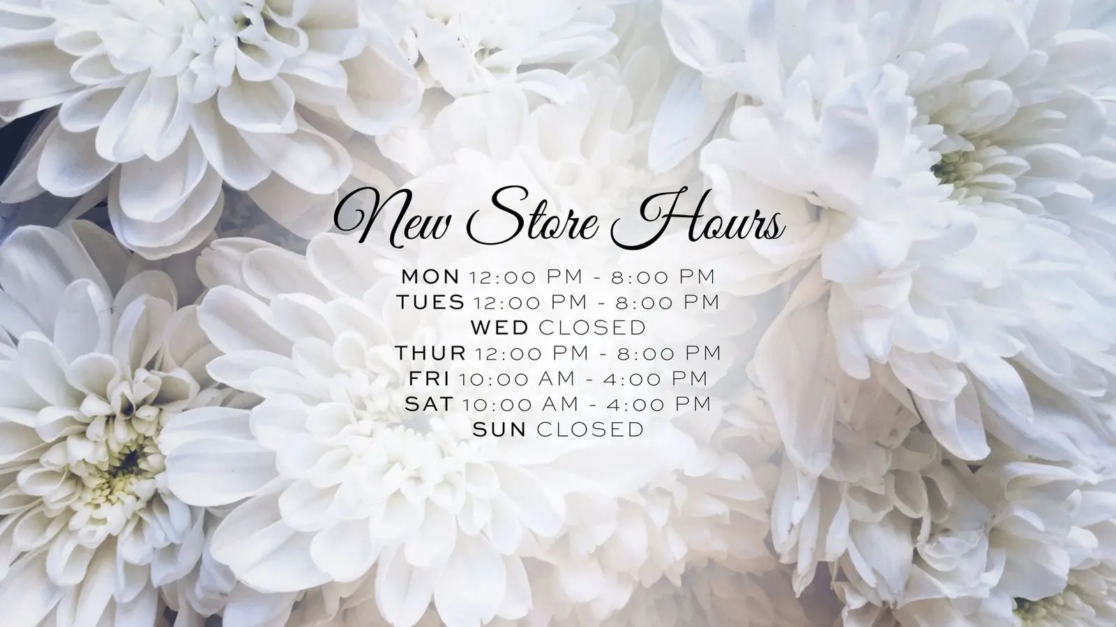 Dalia's Bridal New Store Hours banner desktop